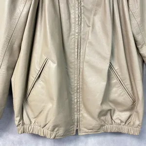 Vintage A&F Originals Women Leather Jacket Size 8 Tan Western Bomber Indie Retro thumbnail 4
