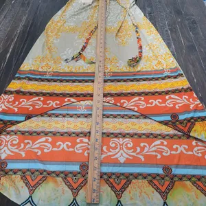 Source Unknown Strapless Boho Print Summer Dress Women’s Size Large Orange Multi thumbnail 6