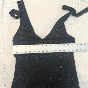 small rainbow glitter disco halter bell bottom costume jumpsuit P3 3521 thumbnail 3