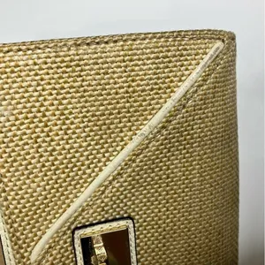 Kate Spade Wesley place‎ woven & leather envelope clutch thumbnail 9
