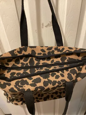 Judy Blue Leopard Print Tote in Brown and Black thumbnail 3