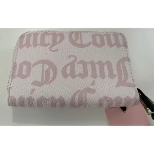 Juicy Couture Overstated Pink Gothic Logo Zip Around Wallet Heart Charm‎ NWT thumbnail 4
