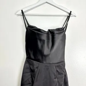 HOUSE OF CB Violette Satin Mermaid Gown in Dark Grey Size X-Small thumbnail 7