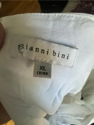 Gianni Bini White Puff Sleeve Tiered Babydoll Mini Dress Square Neck XL thumbnail 4