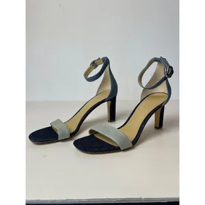 Marc‎ Fisher Navy Blue Denim Ankle Strap High Heels Size 10 thumbnail 3