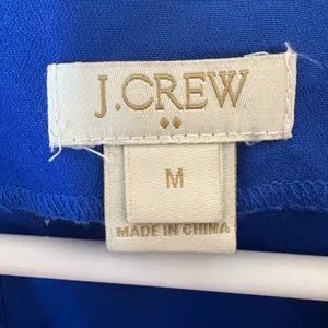 J. Crew Royal Blue Laser Cut Eyelet Scalloped Hem‎ Blouse Size Medium thumbnail 2