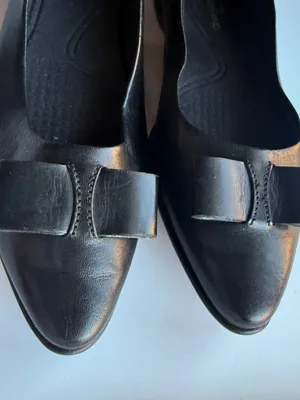 Cole Haan Black Leather Bow Peep-Toe Flats 7B thumbnail 3