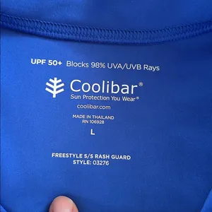 Coolibar blue freestyle, short sleeve rash guard large UPS 50+ women​ thumbnail 9