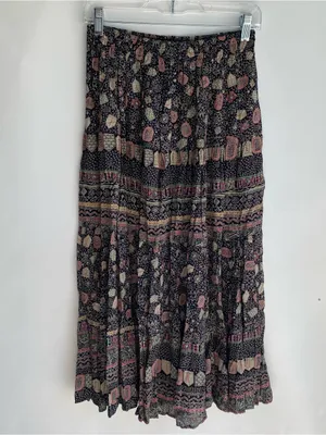 Vintage 90s Casual Corner mixed print boho granola witchy skirt matching set M thumbnail 5
