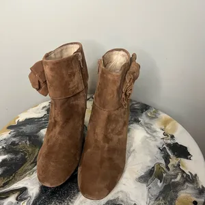 Kate Spade New York Brown Suede Ankle Booties with Bow thumbnail 7