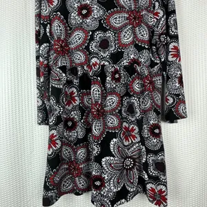 Kim Rogers Y2K 90s Top Medium Black Floral Paisley Boho Teacher Flowy Workwear thumbnail 4