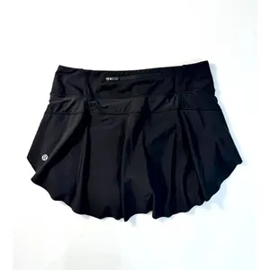 Lululemon Women’s Size 4 Black‎ Running Skort Built-In Shorts Pockets thumbnail 3