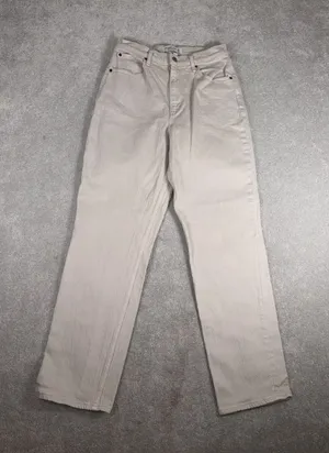 Abercrombie & Fitch Ultra High Rise 90's Straight Jeans Ecru 29/8r Curve‎ Love thumbnail 1