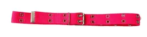 Vintage‎ 90s Y2K Bright Neon Pink Waist Belt Silver Grommet Eyelets 38 In Womens thumbnail 1