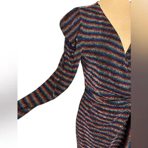 Sugar Lips Sparkle Wrap Special Occasion Dress‎ Women’s Size Medium Multicolored thumbnail 2
