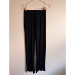 SKIMS Women Lounge Pants XS Black Modal Ribbed High Waisted Flare Leg thumbnail 3