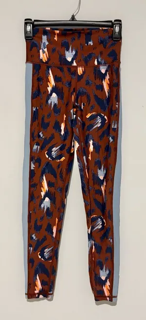 Aerie Chill Play Move Activewear Leggings‎ Leopard Cheetah brown blue small thumbnail 1