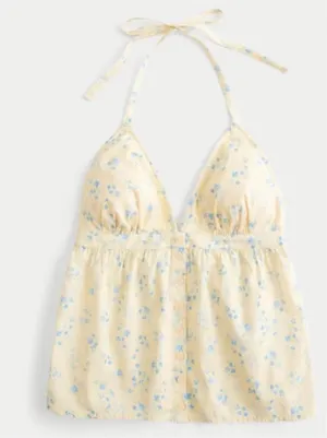 Hollister Yellow and blue Easy Tie Halter thumbnail 1