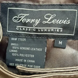 Terry Lewis Classic Luxuries Metallic Copper Gray Genuine Leather Jacket M thumbnail 4
