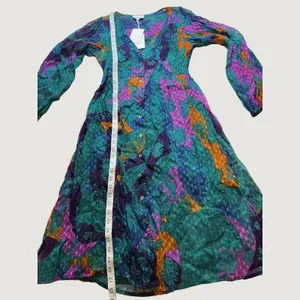 Fruch Paris Holy Camouflower Midi Dress XS Multi Color Floral Button Front NEW thumbnail 6