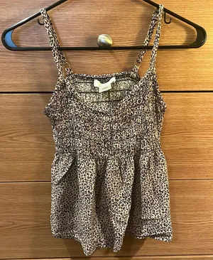 Urban Romantics Leopard Print Baby Doll Tank thumbnail 1