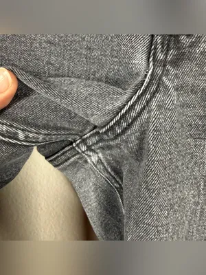 Abercrombie & Fitch High-Rise the mom Slim Straight Jeans - Black Wash SZ:33/16S thumbnail 8