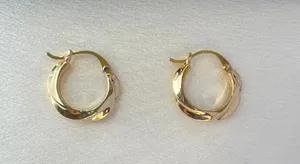 Small Twisted Gold Hoop Earrings for Women thumbnail 1
