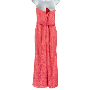Vintage Jessica McClintock Pink Floral Lace Strapless Mermaid Maxi Dress size 10 thumbnail 6