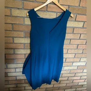 NWOT Eliza J Side Drape Laguna Crepe Cocktail Teal Blue Dress 8 thumbnail 3