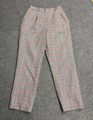 Pendleton Vintage Wool Plaid Trousers High Waist Pleated Pants Made in USA 12 thumbnail 1