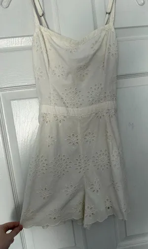 Hollister White Eyelet Romper thumbnail 1