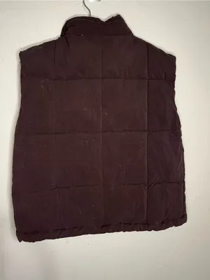 Zara Chocolate Brown Quilted‎ Puffer Oversized Cozy Vest thumbnail 6