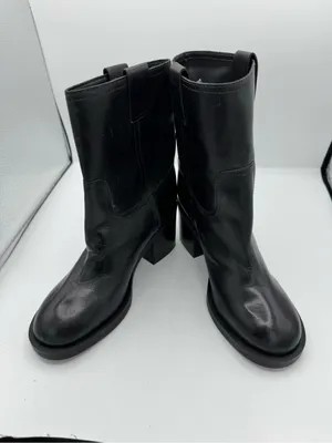 Schutz Wyatt Black Leather Mid Calf Boots Size 7 fall autumn winter nyc minimal thumbnail 6