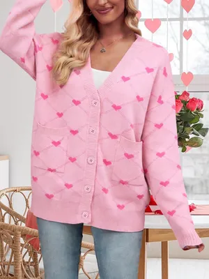 Valentine Cardigan Sweaters for Women Button Down Sweater with Pockets. Size S thumbnail 3