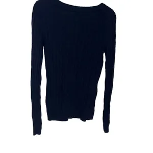 Tommy Hilfiger Wmns Long-Sleeve Cable Knit Sweater Round Neck Navy Blue XS thumbnail 6