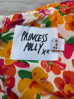 Princess Polly Barrett Mini Dress Multi Floral Size 12 Ruched Y2K thumbnail 4