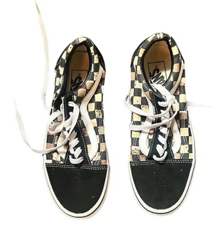 Vans Old Skool Checkerboard Skate Shoes Black Unisex Size 5.5 thumbnail 1