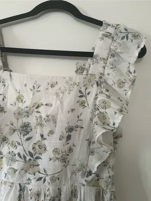 Wallflower White Floral Ruffle Mini Dress Large Cottagecore Coquette Summer thumbnail 2