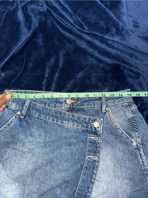 FREE PEOPLE Wynne Denim Mini Skirt in Cornflower Blue Size 28 New NWOT Wrap thumbnail 7