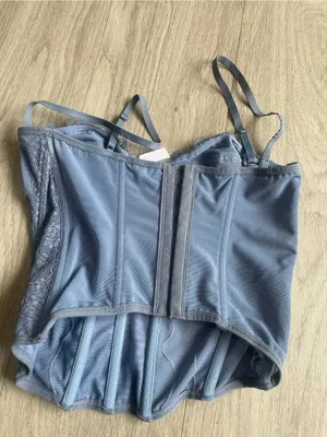 Urban Outfitters Light Blue Lace Bustier Tank Top thumbnail 2