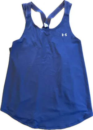 Under Armour HeatGear Tank Top Womens Size S Blue Racerback Loose Fit thumbnail 1