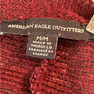 American Eagle Outfitters Deep Red Cardigan size M grandpa core pockets thumbnail 3