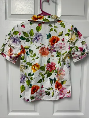 Philosophy Multicolor Floral Button-Front Short Sleeve Shirt thumbnail 4