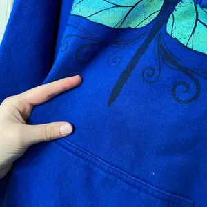 Port & Company women’s bright blue dragonfly Sassenach‎ pullover hood sweatshirt thumbnail 6