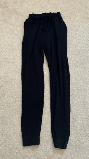 Audrey Black Knit Sweatpants thumbnail 1