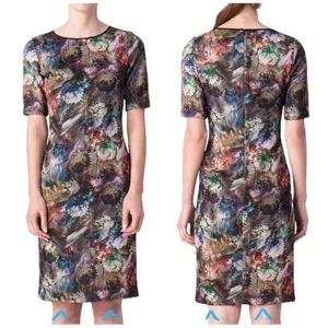 Margaret O’Leary Quilted Sheath Dress Small Kaleidoscope Maximalist Avant Garde thumbnail 2