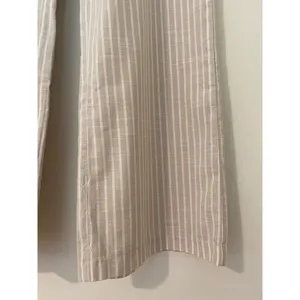 NWT Abercrombie & Fitch M 100% Cotton Tan White Stripe Pull On Wide Leg Pant thumbnail 4