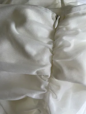 White Spaghetti-Strap Maxi Dress with Ruched Waist thumbnail 6