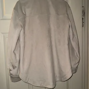 Abercrombie & Fitch Vegan Suede Jacket in Cream thumbnail 3