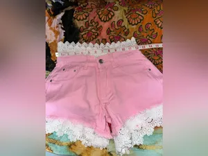 NWT Boho Pink + White Shorts Size M thumbnail 6